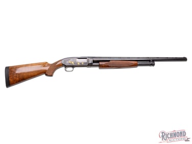 Amazing Winchester Model 12 Pigeon Grade 12 GA Shotgun Engraved & Gold Inlaid by Angelo Bee