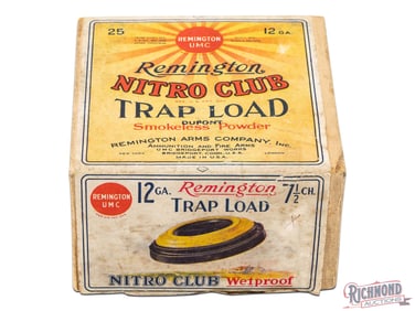 Remington UMC Nitro Club Trap Load Wetproof DuPont Smokeless Powder 12 Ga Two Piece Box