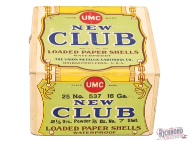 Sealed UMC Co New Club Loaded Paper Shells Waterproof Black Powder Load 16 Ga 2 Piece Box