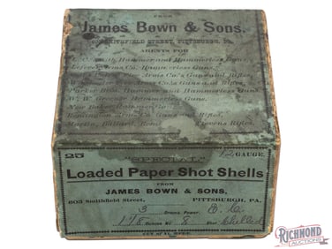 James Bown & Sons Hand Load Box Special 12 Ga Two Piece Box