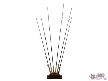 Group of Six Winchester Fly Fishing Rods and Wooden Display Holder
