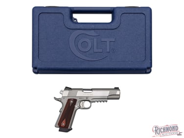 Colt Government Model 1911 Rail Gun 9mm Stainless Semi-Auto Pistol in Original Case
