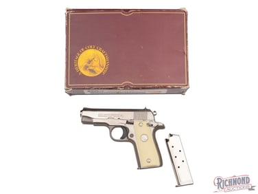 Colt Government Model .380 ACP MK / IV Series 80 B Nickel Finish Semi-Auto Pistol in Original Box