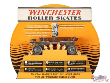 Winchester Roller Skates Die-Cut Folding Retail Display with Skate and Dealer Advertisement