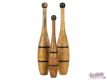1920's Winchester Set of Three Juggling Clubs