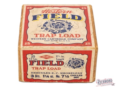 Western Cartridge Co Field Trap Load White Flyer Target 12 Ga Two Piece Box
