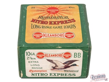 Sealed Remington UMC Nitro Express Long Range Game Loads Dog bone Kleanbore 10 Ga Two Piece Box