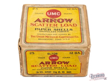 Union Metallic Cartridge Co Arrow Scatter Load Paper Shells Smokeless Powder 12 Ga Two Piece Box