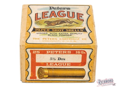 Peters League Rabbit Paper Shot Shells Black Powder 16 Ga Two Piece Box