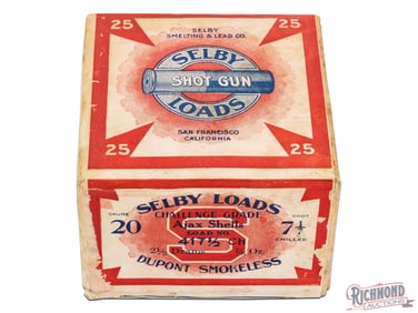 Sealed Selby Smelting & Lead Co DuPont Smokeless Ajax Paper Shells US Cartridge Co 20 Ga 2 Piece Box
