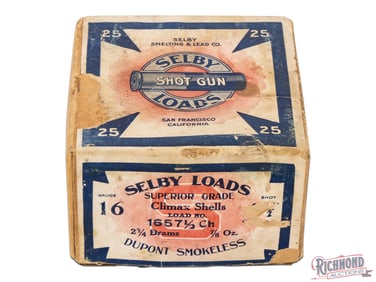 Selby Loads Selby Smelting & Lead Co Paper Shells Superior Grade 16 Ga Two Piece Box