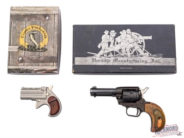 Cobra Deringer CB38 .38 SPL Pistol & Heritage Rough Rider Birdshead .22 Combo Revolver