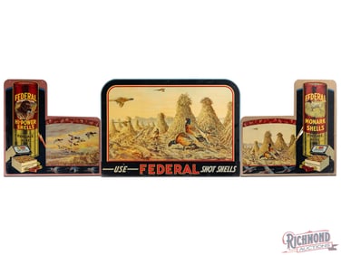 3 Piece Die Cut Federal Shot Shells Federal Cartridge Corp Advertising Display Sign w/ Pheasants
