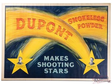 1905 Dupont Smokeless Powder "Makes Shooting Stars" Advertising Poster