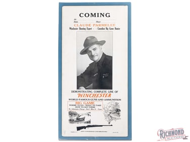Winchester Claude Parmelee Shooting Expert Advertising Display Sign