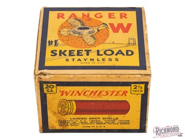 Full Winchester Ranger Skeet Load Staynless with Quail and Target 20 Ga One Piece Box