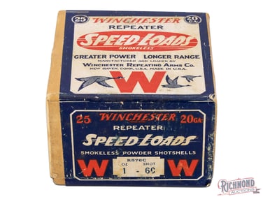 Sealed Winchester Repeater Speed Loads Paper Shot Shell Box 20 Ga Two piece Box