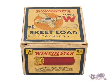 Factory Full Winchester 25 Round One Piece Ranger Super Skeet 16 Gauge Shotgun Shell Box
