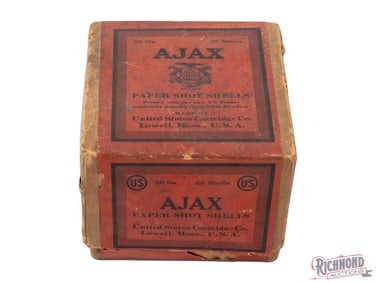 Factory Full United States Cartridges Co Primed 20 Gauge Ajax Primed Empties Shotgun Shell Box