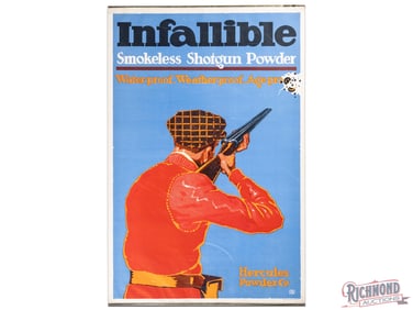 1914 Infallible Smokeless Shotgun Powder Hercules Powder Company Advertising Display Sign