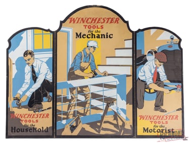 Winchester Tools for the Mechanic Household Motorist Tri-Fold Cardboard Advertising Display Sign