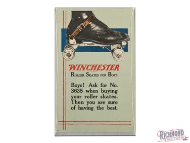 1920's Winchester Two-Sided Retail Counter Sign Roller Skates & Scissors and Shears