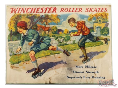 1930's Winchester Roller Skates Ernest Townsend Litho Advertisement Poster