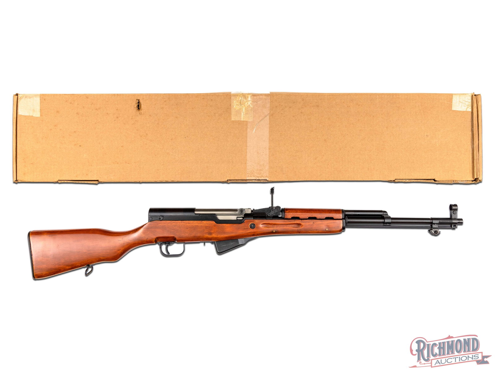 Norinco 316 Triangle Type 56 SKS 7.62x39mm Semi-Auto Rifle: Manufactured by Norinco in China circa late 1970s with the Triangle 316 arsenal stamp. Features a 20" barrel with rear adjustable notch sight and hooded front post sight. Matching serial number on the