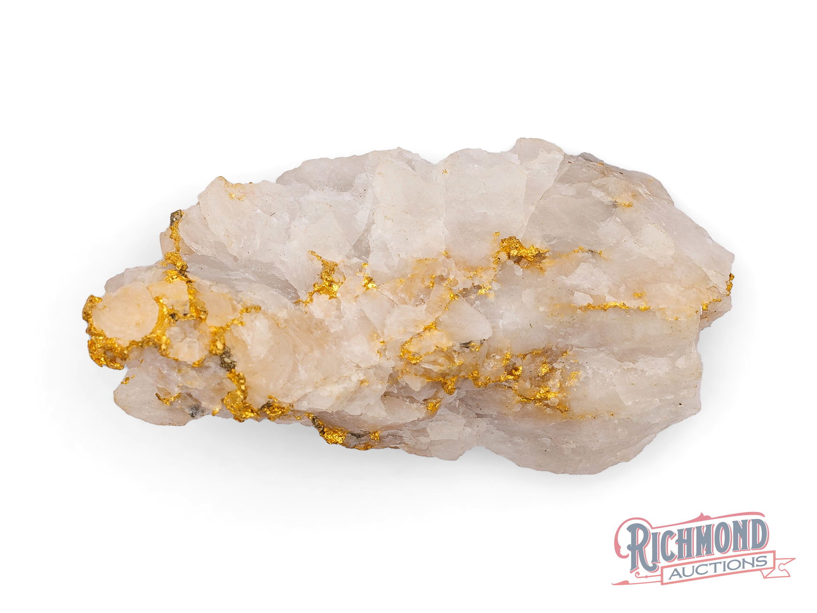 4g Quartz and Gold Nugget Specimen: quartz and gold veins form when hot, mineral-rich fluids move through fractures in the Earth's crust. As these fluids cool and pressure decreases, quartz crystallizes and traps gold within the forming