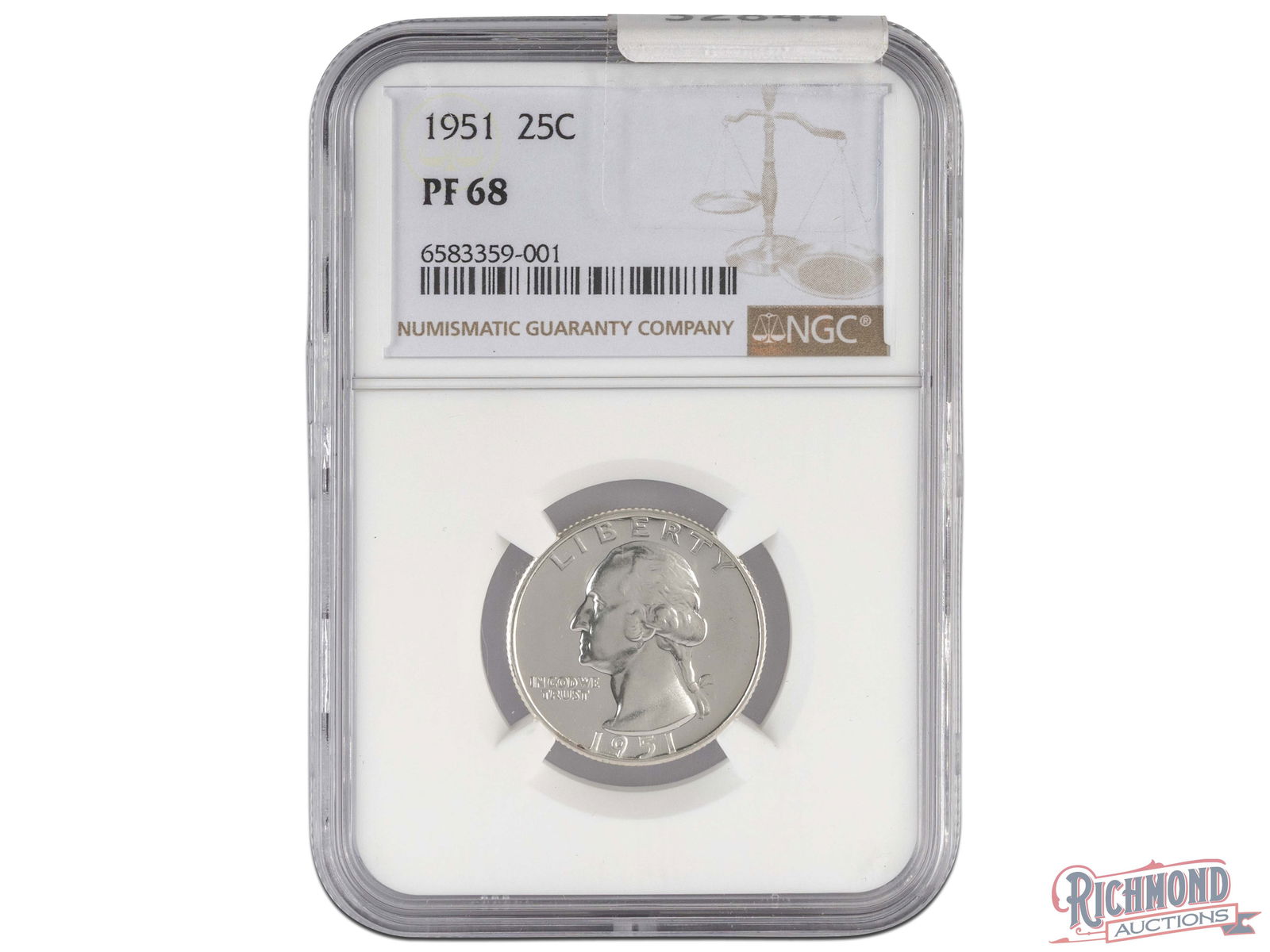 Proof Condition 1951 Washington Silver Quarter (1 of 2)