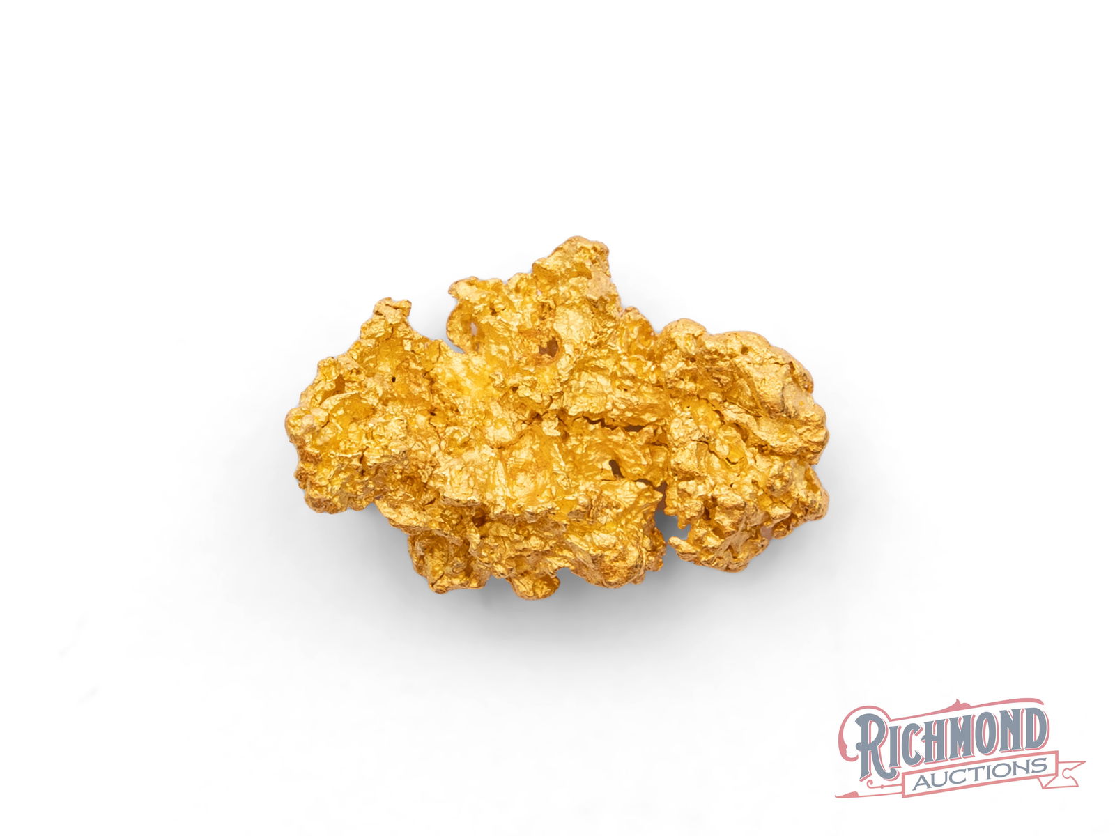 3.8g Natural Golden Coral Gold Nugget: This natural gold nugget has formed in a way that closely resembles growing golden coral, with branching, organic structures that appear to radiate outward from a central mass. These intricate formati