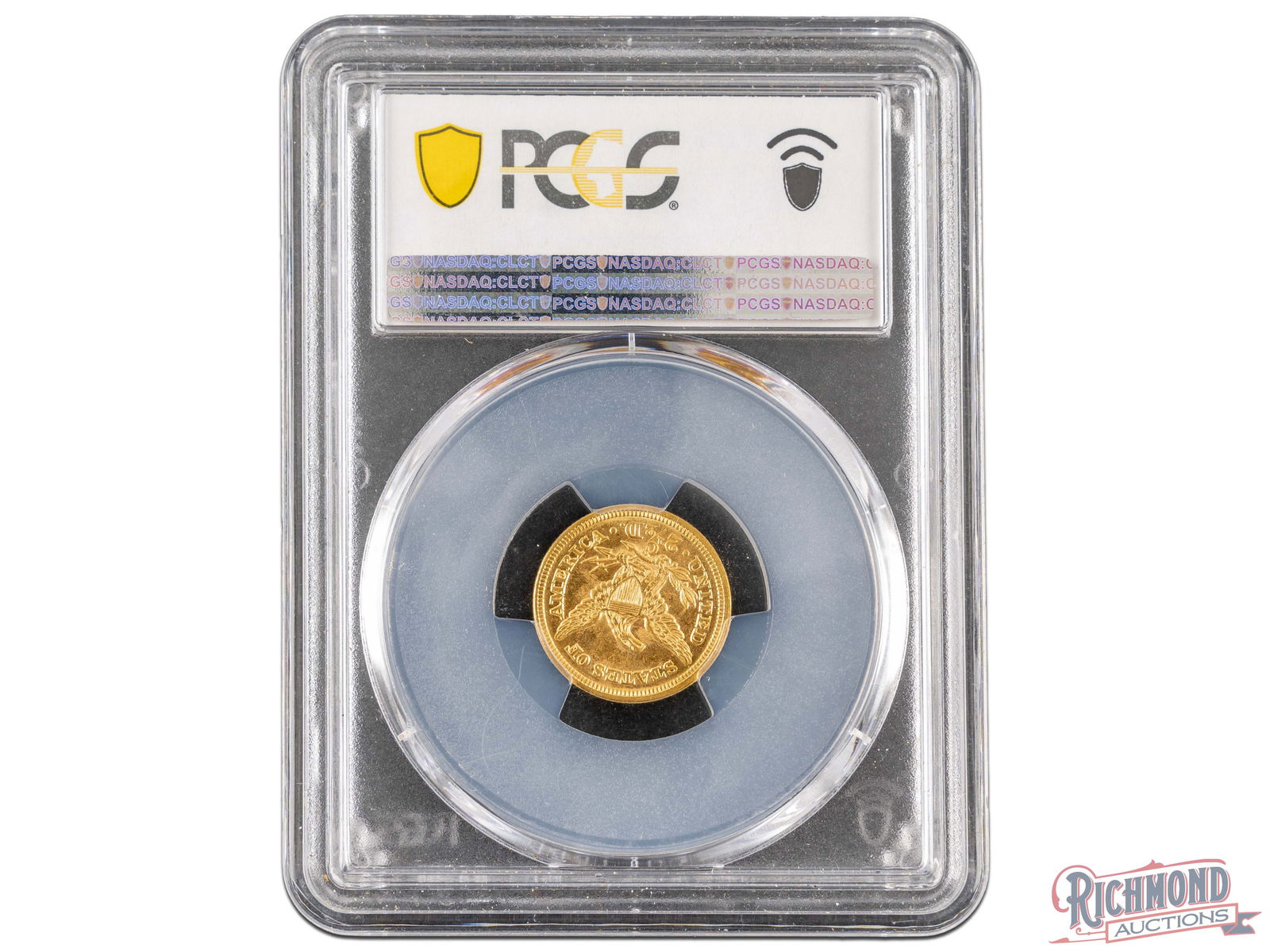 Desirable Charlotte Mint Quarter Eagle Liberty From 1858, Graded MS-62 - 2