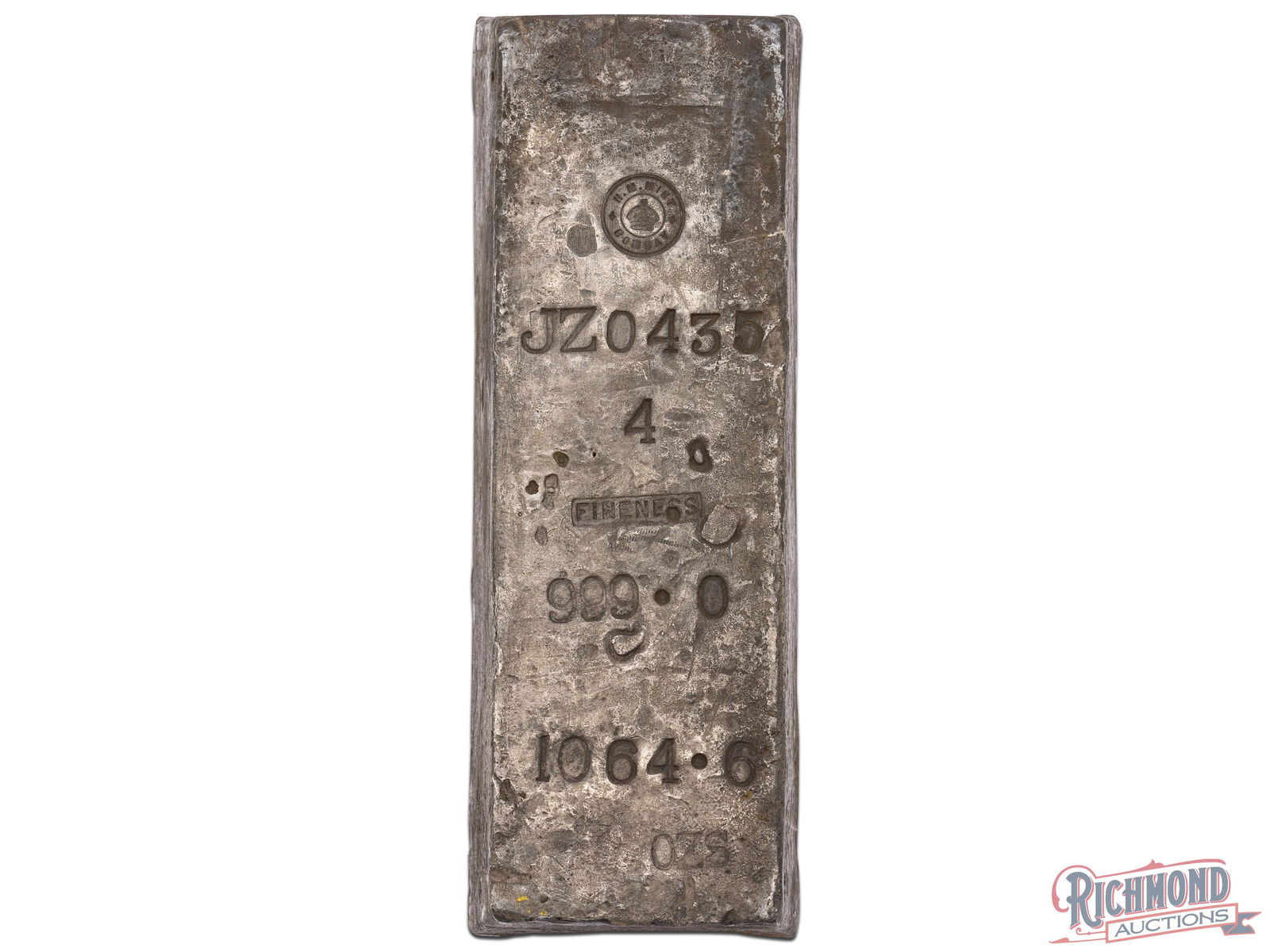 Prohibitively Rare H.M. Mint of Bombay Shipwreck 1,064.6 Ounce Silver Bar (1 of 6)