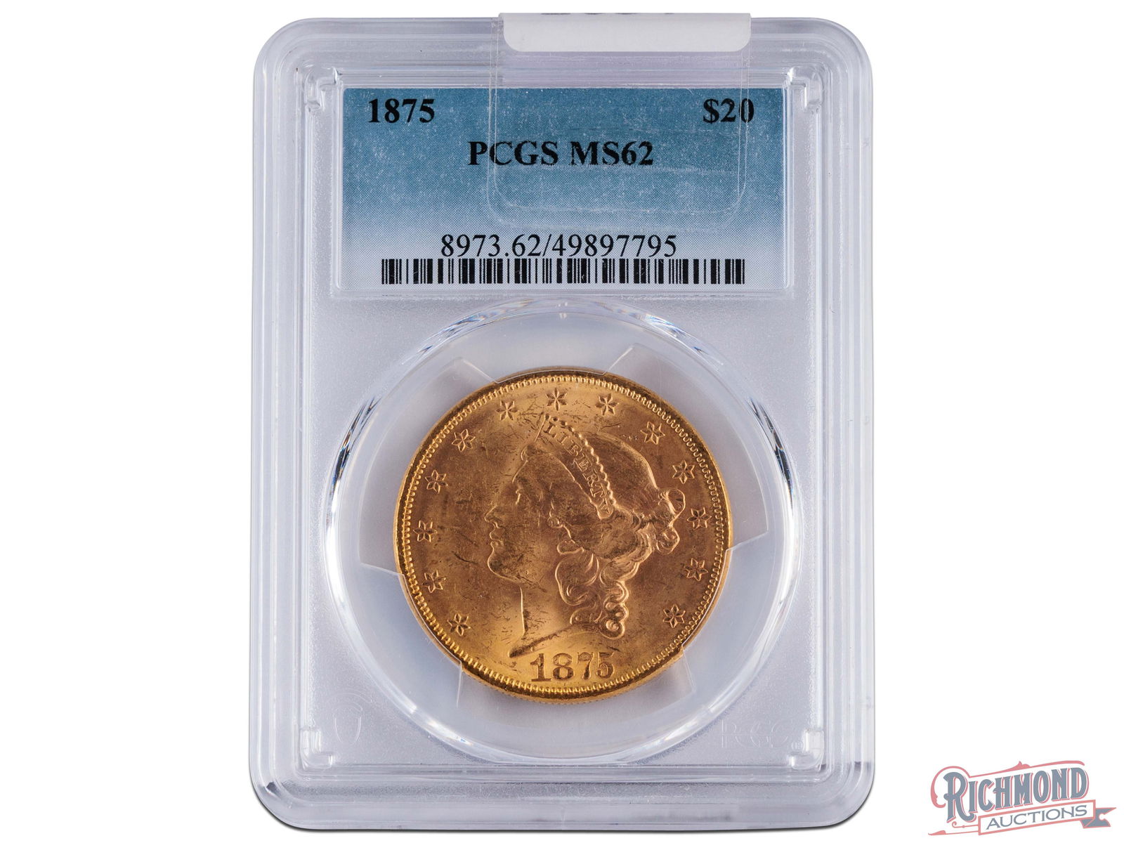 1875 $20 Liberty Head Double Eagle, PCGS MS-62 (1 of 2)