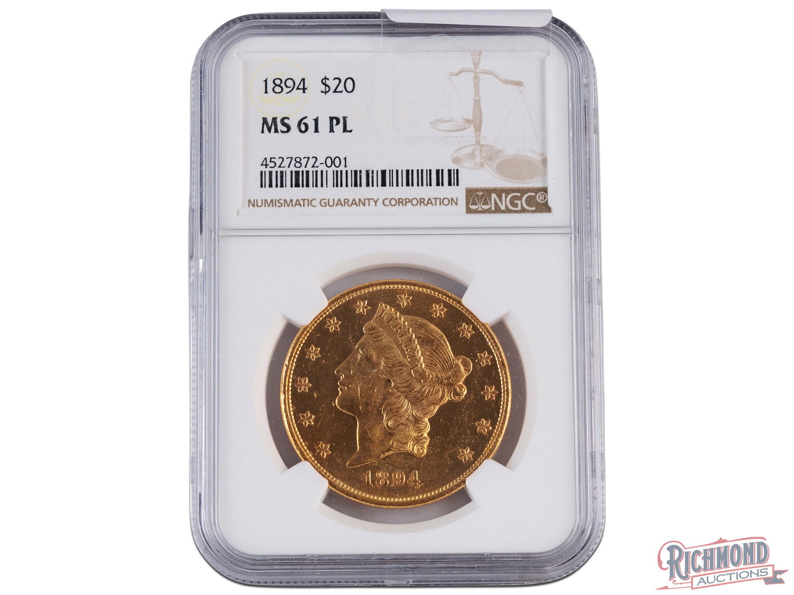 1894 Prooflike $20 Liberty Head Gold, NGC MS-61 PL (1 of 2)