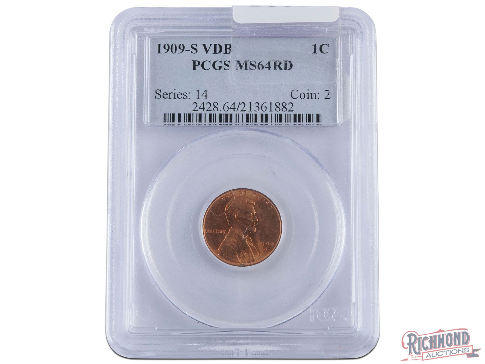 Key Date 1909-S V.D.B. Lincoln Wheat Cent, PCGS MS-64 RD (1 of 2)
