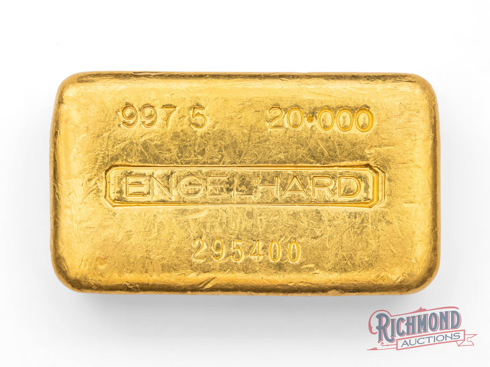 A Fresh to Market Engelhard 20 Ounce Gold Poured Bar (1 of 4)