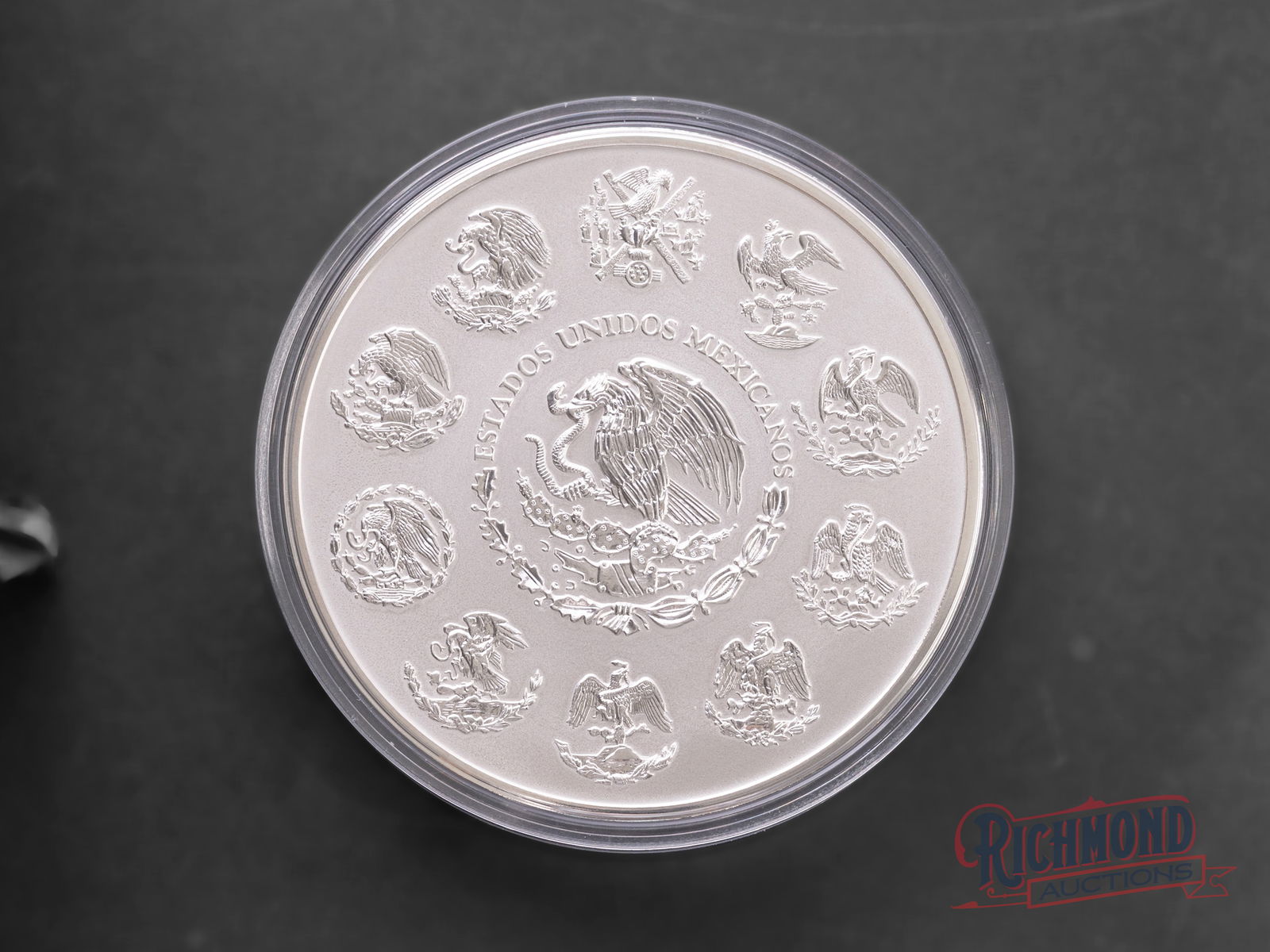 Oversized 1 Kilo 100 Pesos Mexican Aztec Calendar Silver Round (1 of 2)