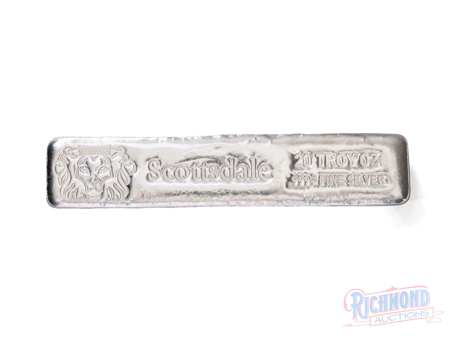 Long Format Scottsdale Mint 20 Troy Ounce Cast Silver Bar (1 of 4)
