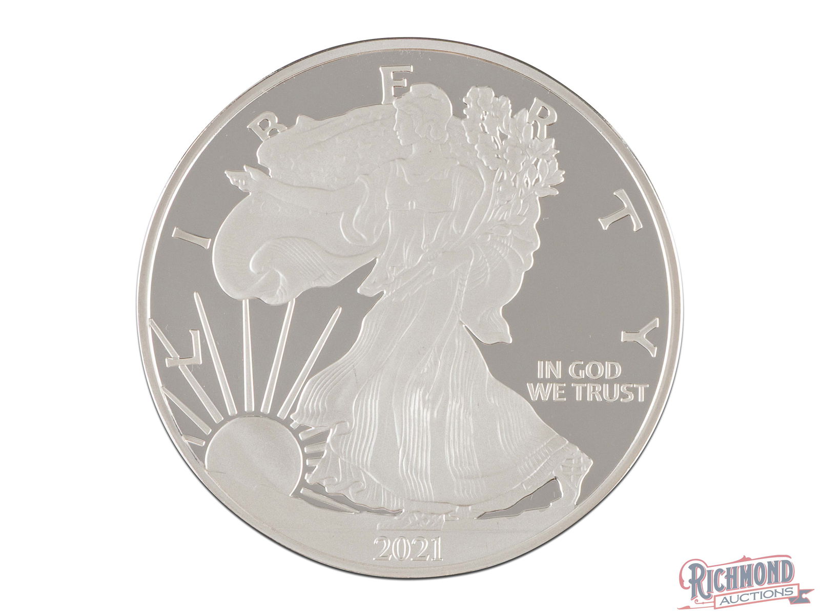 16 Ounce Silver Round Mimicking the American Silver Eagle (1 of 2)