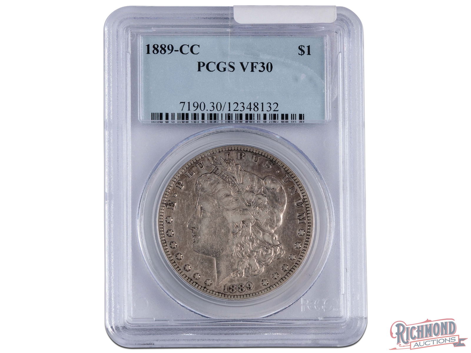Limited Production 1889-CC $1 Morgan Silver Dollar, PCGS VF-30 (1 of 2)
