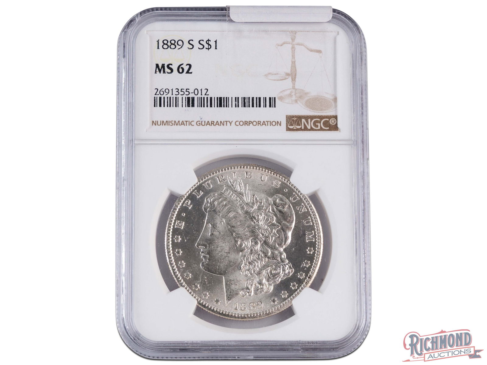 Semi-Key 1889-S Morgan Silver Dollar, NGC MS-62 (1 of 2)