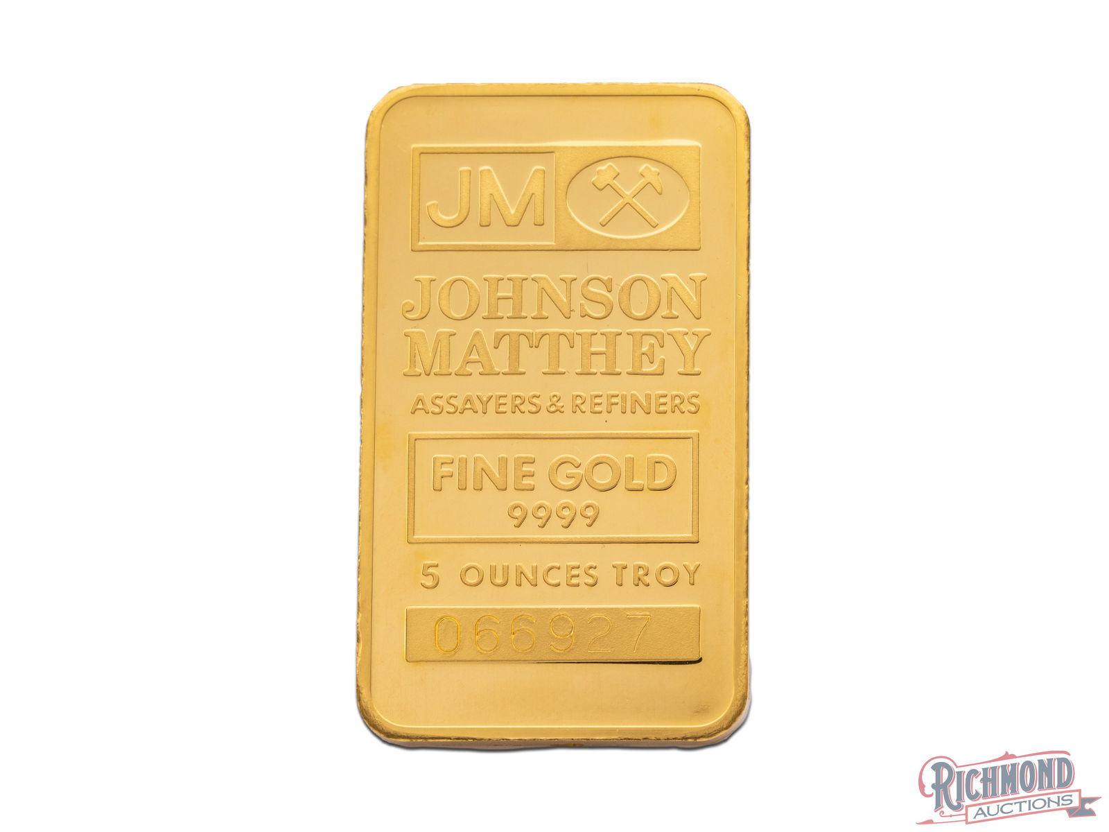 Johnson Matthey Assayers & Refiners 5 Troy Ounce Gold Bar (1 of 4)