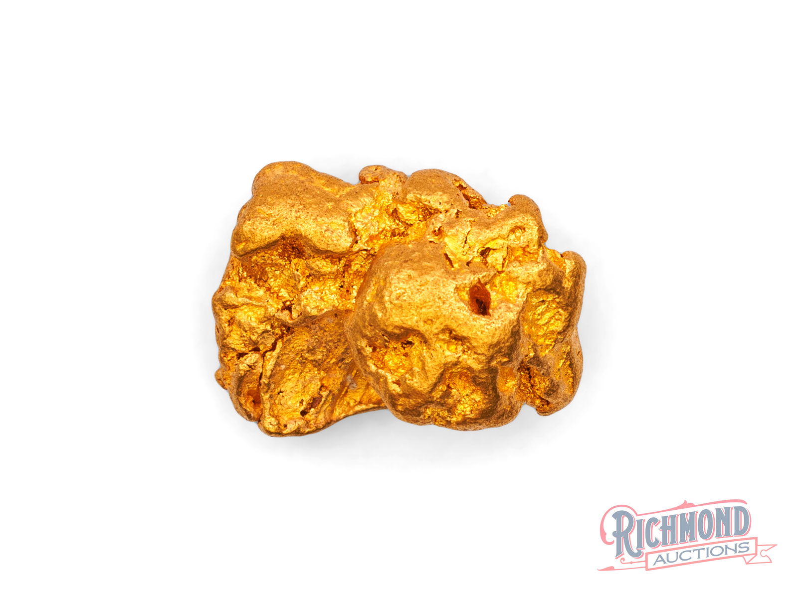 4.4g Natural Gold Nugget w/ Slight Crystalline Structure: Locked in a vault since the 80s, found by a very successful prospector who has held onto them ever since, found in the remote outback of WA. This well travelled nugget has slight crystalline structure