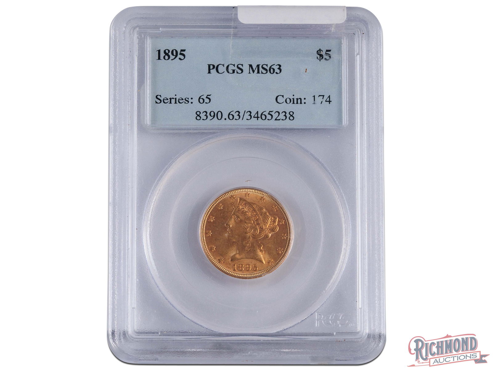 1895 $5 Liberty Head Half Eagle Gold Coin, PCGS MS-63 (1 of 2)