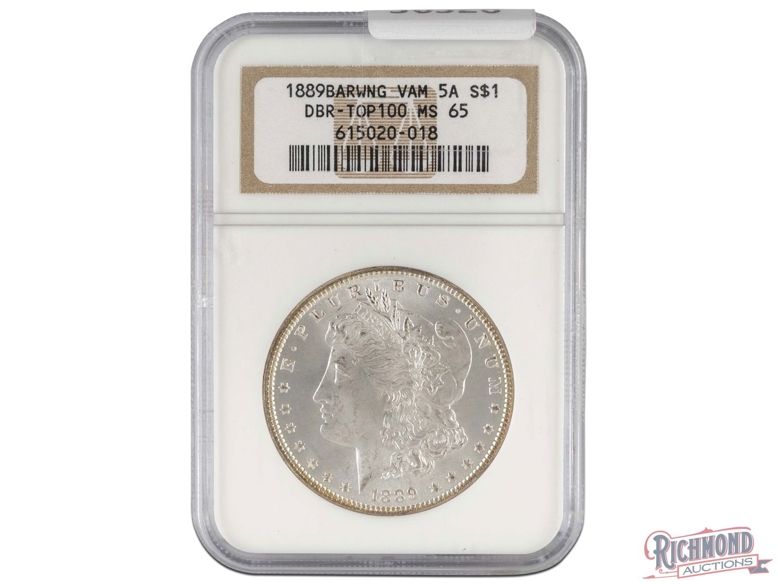Gem Uncirculated 1889 Philadelphia Mint Morgan Dollar: We always strongly encourage collectors to bid on Mint State Morgan Dollars, when available. Here is a fantastic example of a coin worthy of strong bids. NGC has included the VAM 5A designation as wel