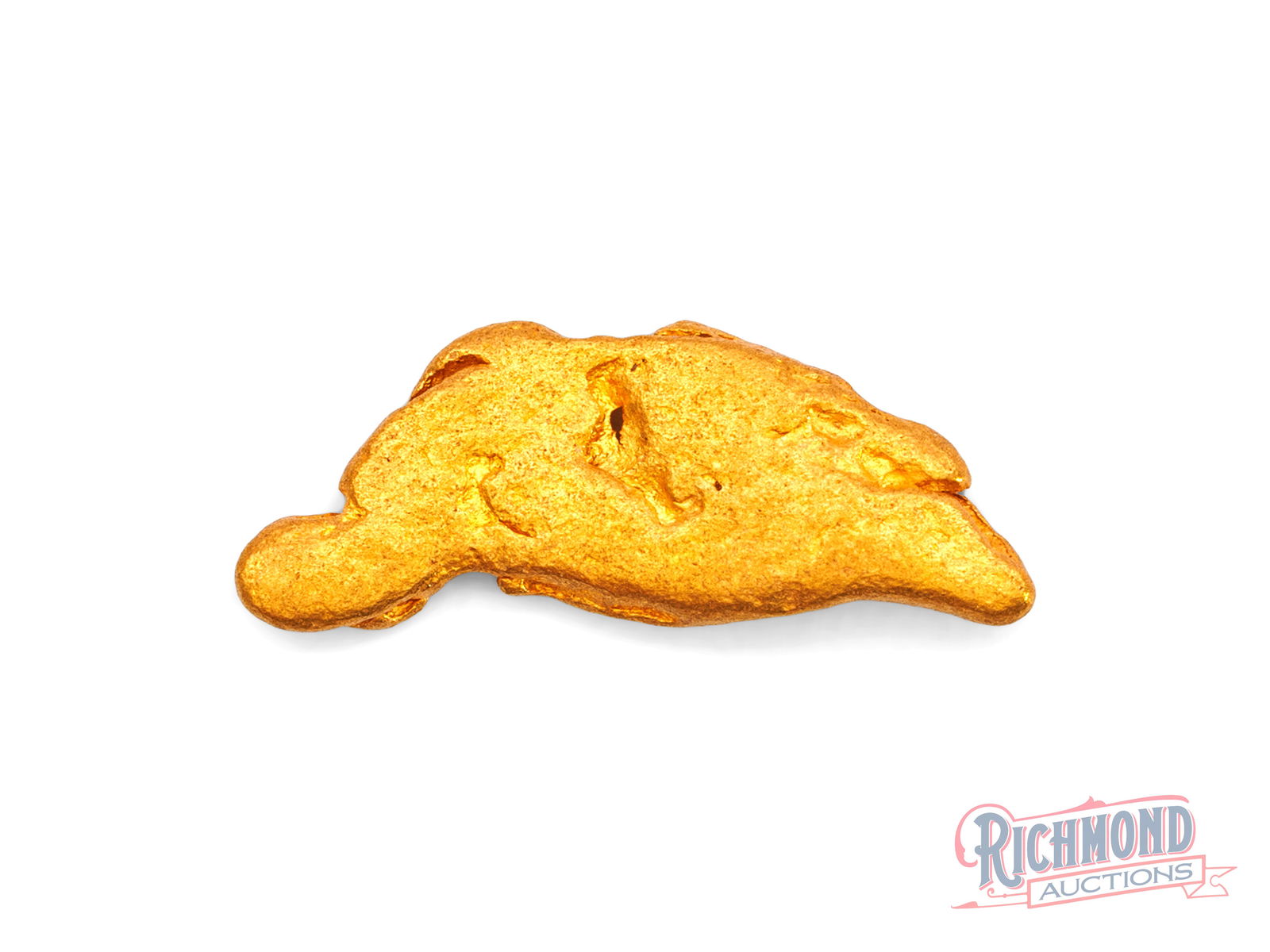 3.1g Natural Gold Nugget: This nugget was discovered in the WA outback by a highly successful prospector and has remained locked away since the 1980s. Its smooth, water-shaped form reflects a long journey through moving water