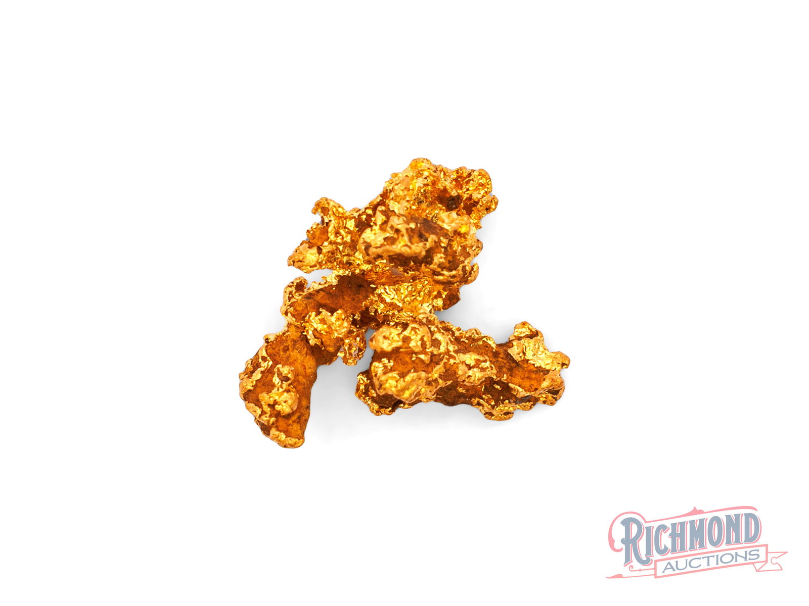 1.1g Natural Gold Nugget: Recovered close to the surface in Victoria's Golden Triangle, this nugget displays a bright gold color and striking structural detail. Its rough, jagged form with sharp lines indicates it was found cl