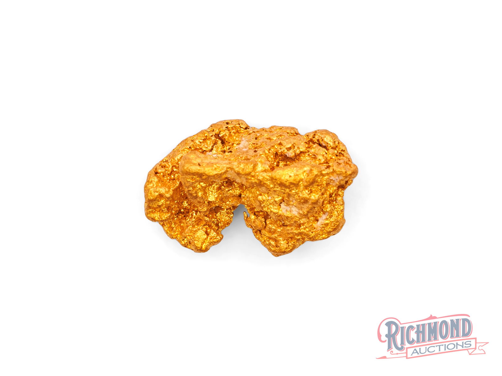 2.5g Natural Gold Nugget: Recovered near the surface in the Golden Triangle, this nugget shines with natural brilliance. The region's reputation for producing historic nuggets adds to its significance. PURITY: 22k.