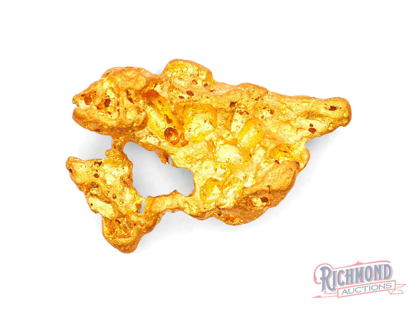 5g Natural Gold Nugget: This naturally water-worn nugget was uncovered close to the surface in the Golden Triangle, a region celebrated for its historic gold discoveries. Its smooth edges reflect long-distance transport thro